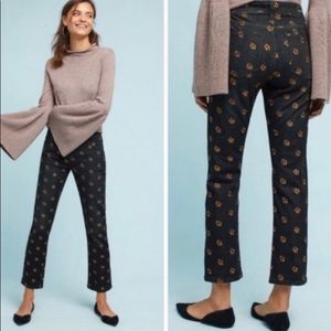 Pilcro black with gold embroidery jeans sz30